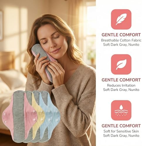 Reusable Washable Incontinence Pads for Women | Leak-Proof, Waterproof & Breathable | Pure Cotton & Bladder Leak Protection (Multicolor 6)