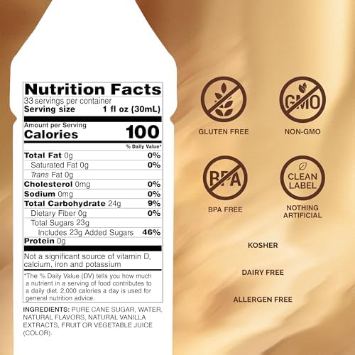 Monin - Vanilla Syrup | Pure & Rare Madagascar Vanilla, Premium Syrup for Coffee, Lattes & More | Clean Label, No Artificial Flavors, No Artificial Preservatives (BPA Free Bottle, 33.8 fl oz, 4-pack)