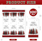 100Pcs Christmas Napkins, Disposable Decorative Christmas Tree Paper Napkins for Xmas Dinner Party Supplies, 7.87 x 4.3 Inch