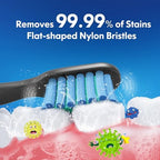 Dada-Tech Replacement Heads for Kids Electric Toothbrush DT-KE6 and DT-KE7 - Pack of 4 (Black)