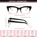 6 Pack Oprah Style Reading Glasses for Women Blue Light Blocking Computer Square Readers with Spring Hinge (Mix Color, 2.00, x)