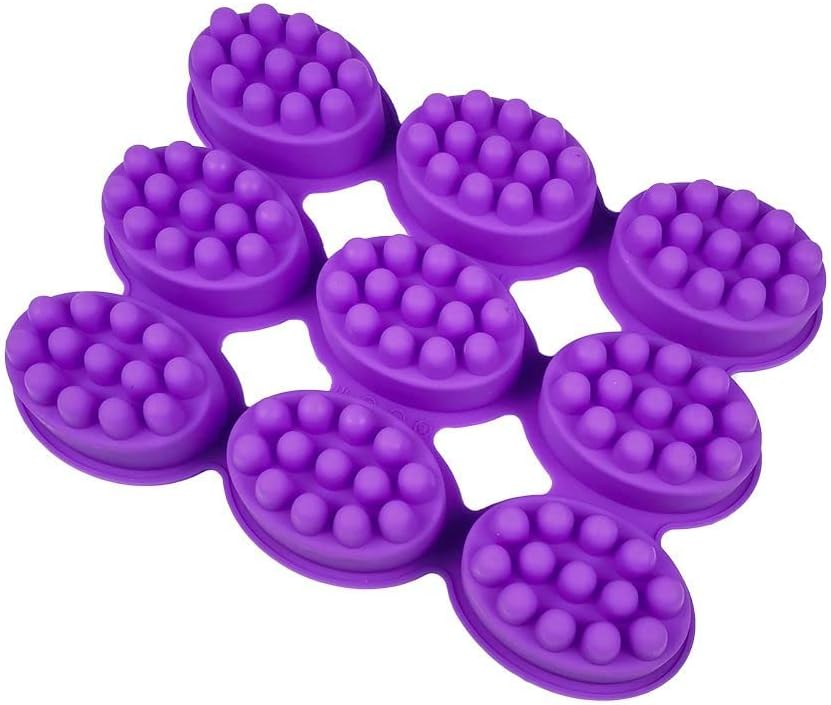 Andy's Orchids 3D Handmade Silicone Soap Moulds, Massage Therapy Bar Making Mould Tools, DIY Oval Shape Essential Oil Soaps Resin Crafts