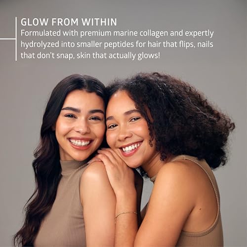 Hydrolyzed Marine Collagen with Hyaluronic Acid, Vitamin C, Theaflavin and Copper, Collagen Supplement for Women and Men for Radiant Skin, Hair & Nails, Gluten Free and Non-GMO, 120 Veg Caps