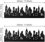 12 PCS City Cake Border Decoration Wrapper Toppers Nighttime City Skyline Stick On or Lay On Building Images Lighted Backdrop for Skyscraper New York Birthday Party Cake Decorations Supplies Black