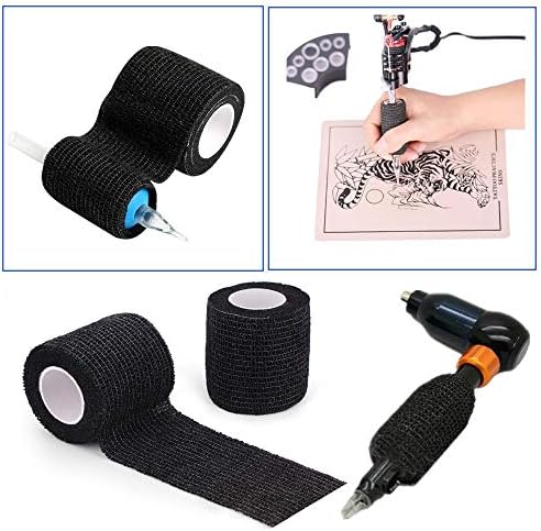 Tattoo Grip Tape Wrap Cover - Autdor 6Pcs 2" x 5 Yards Tattoo Machine Tape Cohesive Elastic Bandage Rolls Self-Adherent Tape for Grip Tube Accessories Sports Tape