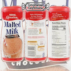 Carnation Malted Milk 4 Canister Bulk Pack - Chocolate Flavored - 52 Ounces Total - Perfect For Making Chilled Chocolate Milk and Milk Shakes - In Cornershop Confections Protective Box