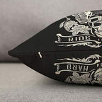 HOSNYE Motorcycle Throw Pillow Cover Skull with Helmet and Wings Ride Hard 1984 Linen Fabric for Couch Bed Sofa Car Waist Cushion Cover 12 x 20 inch Pillow Case