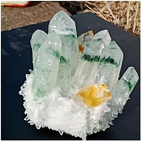 Health & Household Natural Green Ghost Crystal Cluster Original Stone Healing Reiki Orange Crystals Minerals Specimen Home Decor (Size : 1000g)