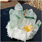 Health & Household Natural Green Ghost Crystal Cluster Original Stone Healing Reiki Orange Crystals Minerals Specimen Home Decor (Size : 1000g)
