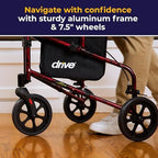 Drive Medical 10289RD Deluxe Foldable Rollator Walker, Black/Red