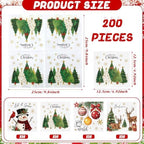 200 Pcs Christmas Paper Cocktail Napkins Disposable 2 Ply Xmas Style Decoupage Beverage Napkins for Xmas Holiday Winter Dinner Table Decor (Classic Style)