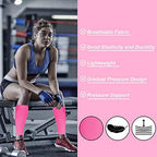 Calf Compression Sleeves for Men & Women (20-30mmhg) - Leg Compression Sleeve for Running, Cycling, Shin Splints Support, Relieve Legs Pain, Travel (One Pair)(Pink,X-Large)