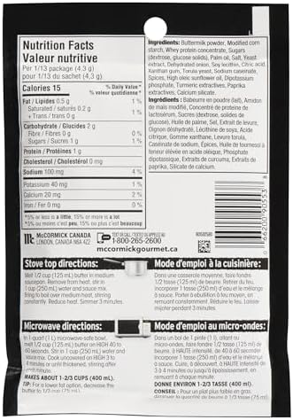 McCormick Hollandaise Sauce, 56g /1.9oz., (Imported from Canada)