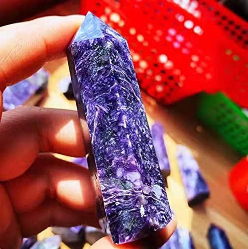 1pc 70mm-85mm Rare Point charoite Quartz Healing Crystal Towers for Decoration