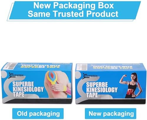 Kinesiology Tape K Sports Tape 3 Rolls, Kinetic Tape for Joints Support and Muscle Pain Relief, Muscle Tape Knee Tape, 2 Inch x 16.5 feet (Beige)