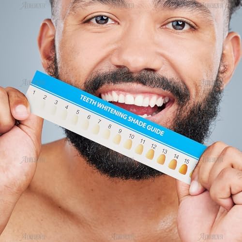 AUEAR, 20 Pack Teeth Shade Guide Whitening Chart Tooth Color Cards White
