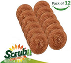 12 Pack Copper Coated Scourers by SCRUBIT – Scrubber Pad Used for Dishes, Pots, Pans, and Ovens. Easy scouring for Tough Kitchen Cleaning.