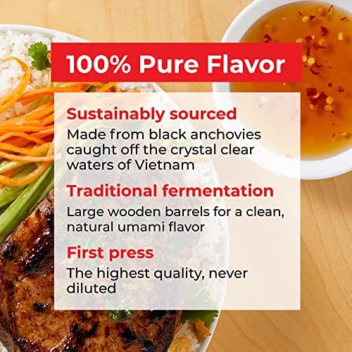 Red Boat Fish Sauce | Premium 40°N Fish Sauce made with just 2 ingredients in Vietnam | Keto, Paleo & Whole 30 | Gluten and Sugar free | 17 fl oz