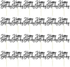 24 PCS Mini Black Glitter Happy Birthday Cupcake Toppers Suitable for Birthday Celebration Parties and Gatherings Decoration