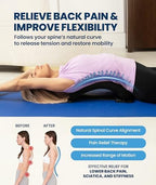 Everlasting Comfort Lumbar Support Board Back Stretcher for Lower Pain Relief - Adjustable Spine Decompression with 88 Acupressure Nodes - Back Cracking Device with Chair Strap for Posture Correction