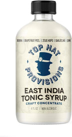 Top Hat East India Craft Concentrated Quinine Tonic Drink Syrup - 5x Natural Quinine Concentrate - Just Add Club Soda - 4oz Bottle