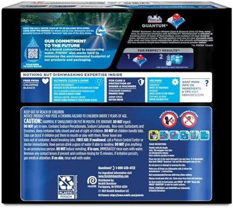 Finish - Quantum with Activblu Technology - 100 Tabs - Dishwasher Detergent - Powerball - Ultimate Clean and Shine - Dishwashing Tablets - Dish Tabs 50ct (Pack of 2)