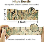 FRESINIDER 9 Rolls Self Adhesive Wrap Athletic Tape Gauze, Breathable Elastic Cohesive Bandage for Sports Injury & Pet (7 Pcs 2" x 5 Yards + 2 Pcs 1" X 5 Yards) (German Woodland Camo)