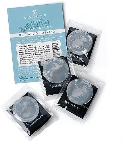 MARKY'S Cuttlefish Squid Ink Imported from Spain - 0.14 oz / 4 g (Pack of 20) - Food Coloring Tinta Calamari Squid Ink Pasta