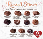 Russell Stover Valentine's Day Red Foil Heart - Pack of 2 - Assorted Milk and Dark Chocolate - 17 Pieces Per Box - Great For Sharing with Friends and Family