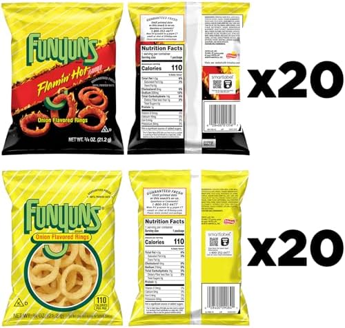 Funyuns Onion Flavored Rings, Variety Pack, 0.75 Ounce (Pack of 40)