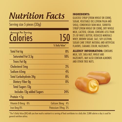 Salted Caramel Candy, Sea Salt Caramels Individually Wrapped, Easter Basket Stuffers & Fillers, 1 lb Bag