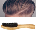Professional Men Beard Brush, Multipurpose Wooden Brush for Oil Head Styling, Ergonomic Beard Grooming Brush with Long Handle, Light Portable Face Grooming Tool for Home Travel