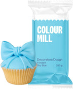 Colour Mill Decorators Dough Edible Cake Covering | Easy-to-Roll, Easy-to-Drape Fondant | Vanilla-Flavored Sugarpaste - 8.8 Ounce Sky Blue
