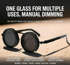 Adjustable Tint Rounded Polarized Lenses Retro Sunglasses, Adjustable Outdoor Travel Polarized Sunglasses, ND Filter Glasses