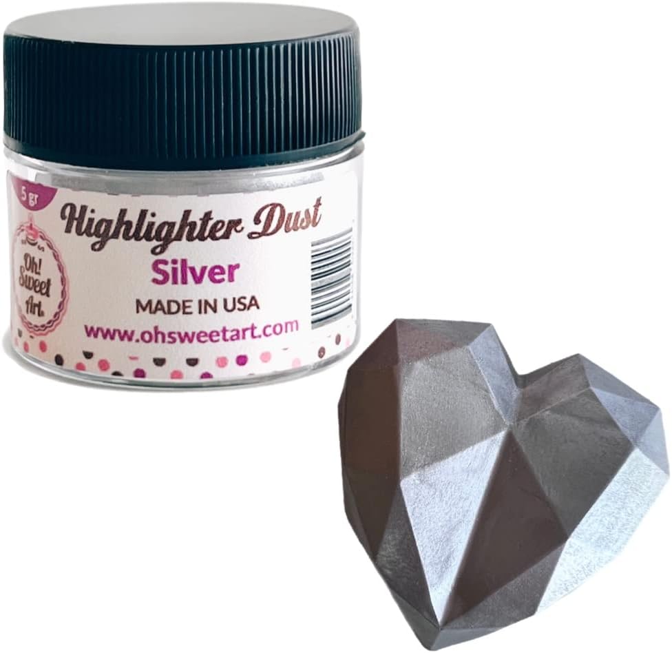 SILVER HIGHLIGHTER DUST (5 GRAMS) (5g grams Net. container) by Oh! Sweet Art Corp