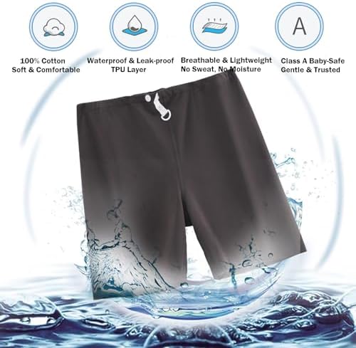 Reusable TPU Waterproof Incontinence Pants for Adults Leak Proof Washable Patient Care Long Pants for Elderly(Blue,L)