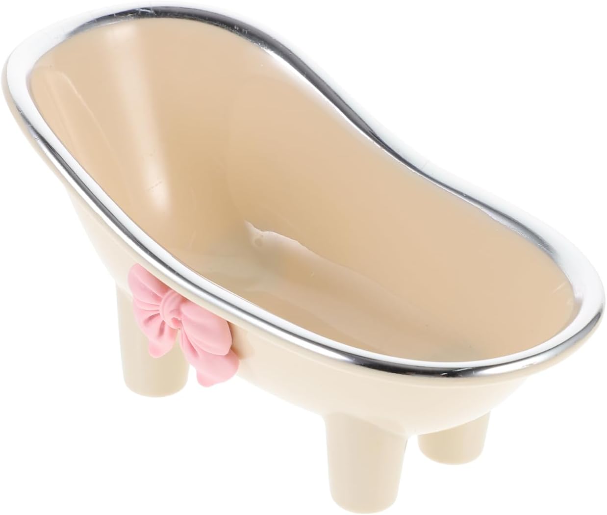 Amosfun Bathtub Shaped Soap Dish with Drainage Mini Soap Holder Decorative Storage Tray for Bathroom Countertop 5.51 X 3.07 X 2.87 Inches