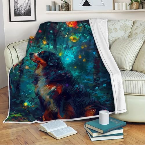 Appenzeller Sennenhund Dog Blanket, Appenzeller Sennenhund Dog Roaring with an Explosion of Fire Dog Blanket, Gifts for Grandma 4DOGT4-S4-15