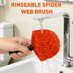26FT Reach Cobweb Duster with Extension Pole - Spider Web Brush for Cleaning with 5-20FT 4-Section Flip-Lock Telescopic Pole, Effortlessly Cleans High Indoor & Outdoor Webs