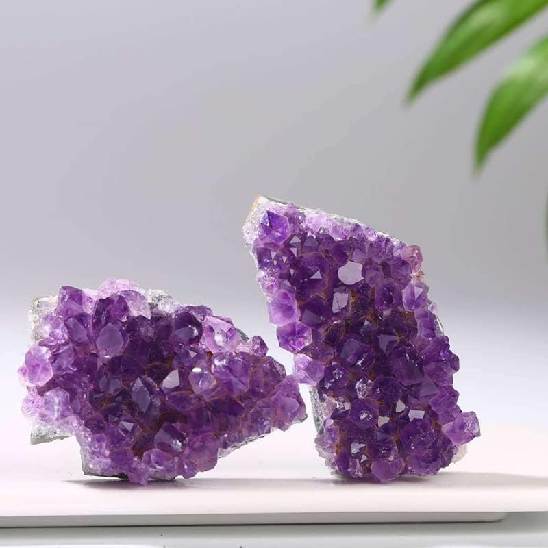 Natural Quartz Amethyst Cluster Stones Specimen Home Decoration Crafts Purple Crystal Mineral Sample 1Pcs,Crystsl Cluster,20-30 (1pcs)
