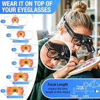 Magnifying Glass with Light 1X-4X, Rechargeable Magnifying Glasses Magnetic Head Magnifier, Magnify Glass with 6 Detachable Lenses, Warm Cold Light Modes Magnifier for Close Work Hobby Crafts