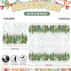 Whaline 50Pcs Christmas Winter Paper Napkins Xmas Tree Snowflake Luncheon Napkin Forest Pine Tree Disposable Dinner Dessert Napkins for Holiday Party Supplies Table Decor