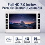 7 Inch Digital Video Magnifier Handheld Portable Low Vision Reading Aids Electronic Magnifier, 2-32X LCD Screen Zoom HDMI & AV Output 26 Color