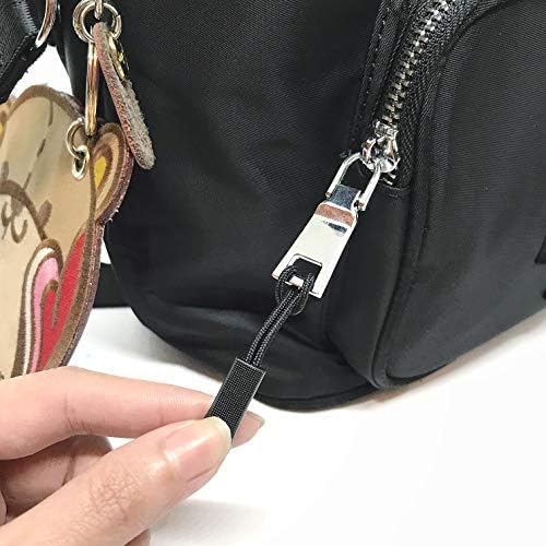 Dadam Zipper Pull Replacement Set of 10 - Durable Zipper Puller - Zipper Tab Zipper Tags Cord Pulls Zipper Extension Zip Fixer - Black Zipper Pulls for Luggage Backpacks, Jackets, Purses and Handbags