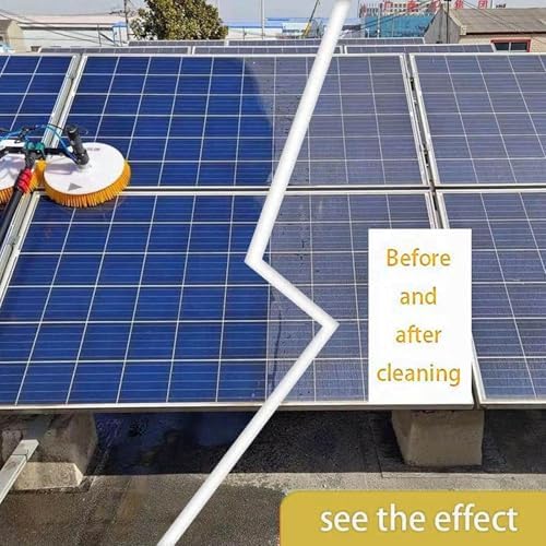 Electric Solar Photovoltaic Panel Cleaning, Photovoltaic Panel Cleaning Tool, Double Head Automatic Solar Panel, Roof Water Brush, Adjustable Water Fed Pole Cleaning Kit,7.5M/24.6FT