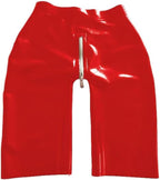 Red Ladies Sexy Latex Rubber Tight Shorts Shorts Crotch Zipper Four Corners Cosplay