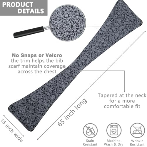 Washable Adult Bib Scarf for Senior Citizens & Elderly - Reversible Adult Bibs for Women and Men - Dining Clothing Protectors - Dining Scarf for Adults