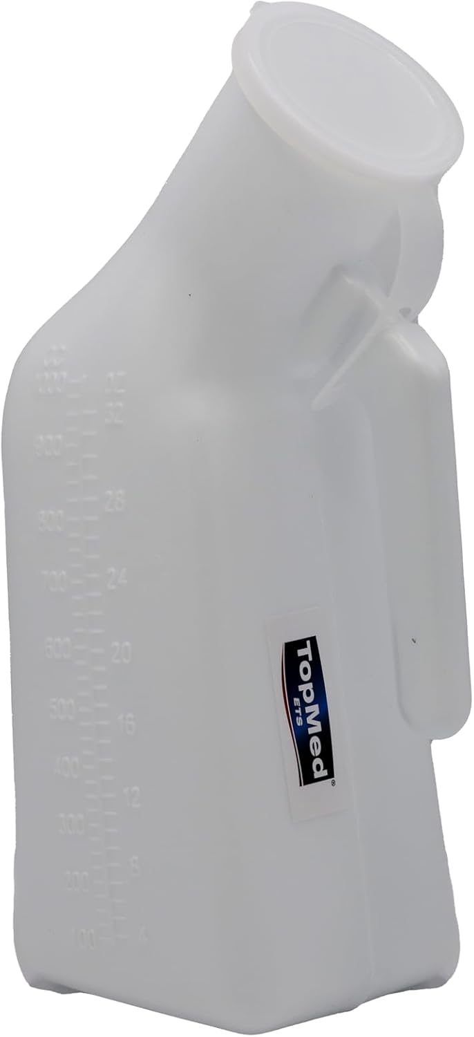 Male Urinal Urine Bottle with Lid 32oz./1000mL Pack of 1