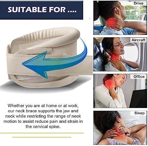 Wonder Care Rigid Cervical Collar Plastic Neck Support Brace Adjustable Height Collar Support Brace Wraps Aligns & Stabilizes Vertebrae Neck Brace for Neck Pain & Spine Pressure for Men and Women