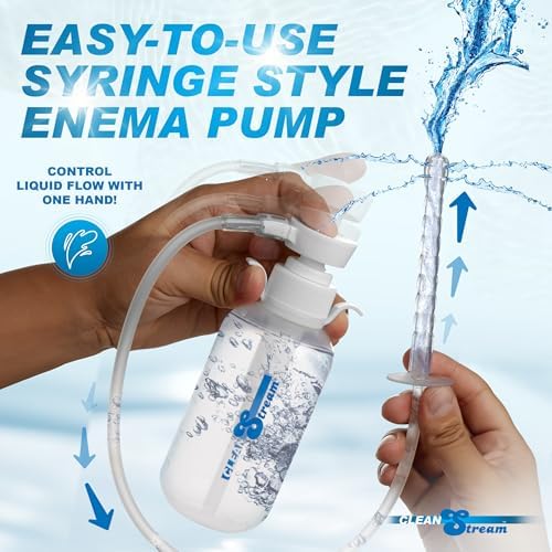 Cleanstream Pump Action Enema Bottle with Flexible Nozzle and SyringeStyle Handle, 300 mL Capacity, Silicone Material, Easy SelfCleansing Douche System for Controlled Personal Care